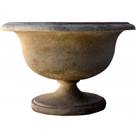 Vaso in terracotta ovale a calice antico toscano