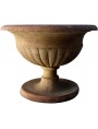 Riproduzione in terracotta di un vaso ovale baccellato Fiorentino
