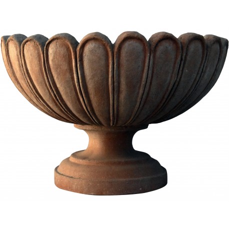 Terracotta cup scalloped from Tuscany