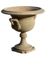 Terracotta ornamental vase with handles