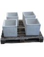 White terracotta square pot