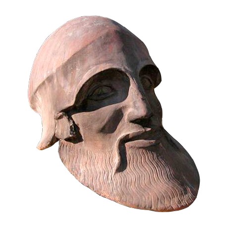 Il guerriero morente testa in terracotta - tempio Atena Afaia a Egina