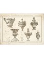 Disegno del 1898 "Ricordi di Architettura" vaso E dal giardino del Palazzo Serristori di Firenze