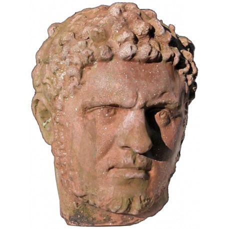 Testa in terracotta di Caracalla imperatore romano