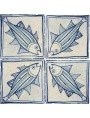 Majolica fishes tile - Avignon tiles