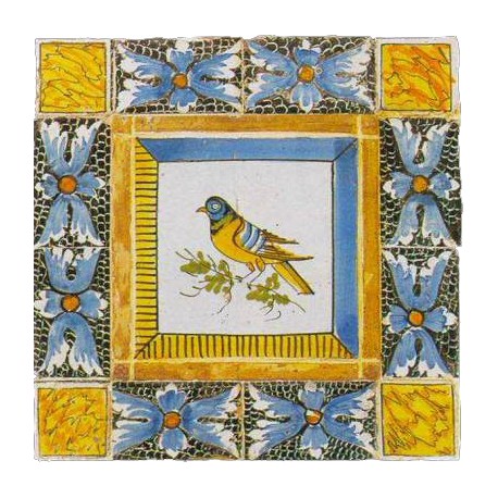 Uccellino di Caltagirone piastrella di maiolica - piccolo pannello