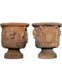 Vase with child and masks terracotta Impruneta
