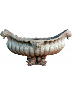 Baroque vase Terracotta oval Boat shape