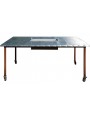 two Iron table with top covered with pure zinc sheet