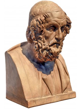 Homer bust in terracotta