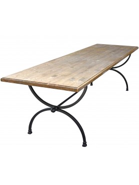Tavolo minimalista a centine 290 CM in ferro e legno