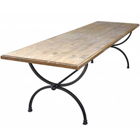 Tavolo minimalista a centine 300 CM in ferro e legno