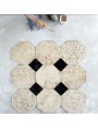 Large octagonal lime-stone floor with slate tiles