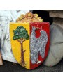 Majolica coat of arms - Della Gherardesca - eagle and tree