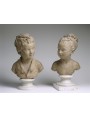The two original Louvre busts with marble base