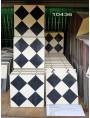 Cement tiles Checks Rhombus Black and White