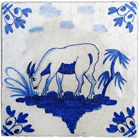Delft Hannoversch majolica tiles - Goat