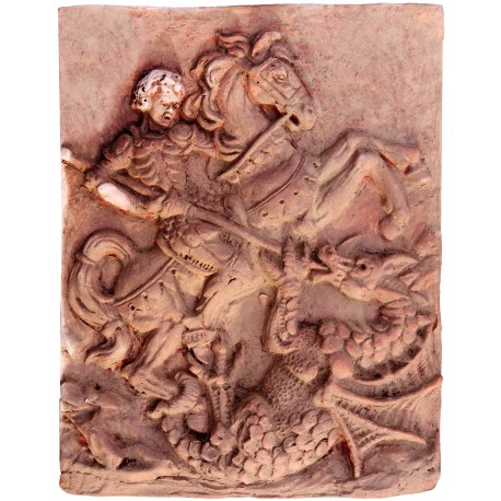 San Giorgio and the dragon - terracotta mold