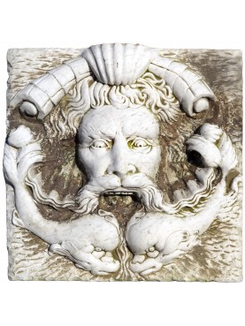 Great square roman mask - white Carrara marble