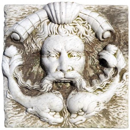Great square roman mask - white Carrara marble
