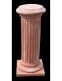 Supporto in terracotta H.76cm/Ø25cm - colonna rigata