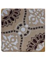 Majolica tile with brown and white design