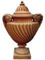 Romanesque strigillated vase - terracotta reproduction of an original ancient vase