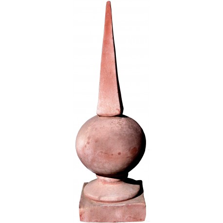 Terracotta Sphere H.84cms with pointed ferrule