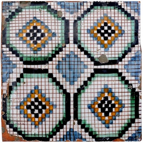 Majolica tile geometric design "Coriandolino"
