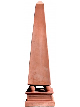 Small Terracotta Obelisk with spheres