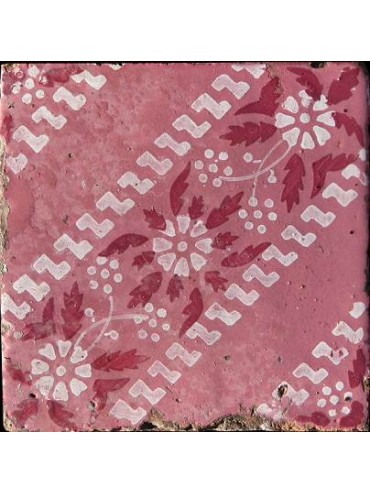 Pink majolica tile our producion