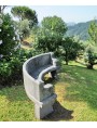 Curved sandstone bench