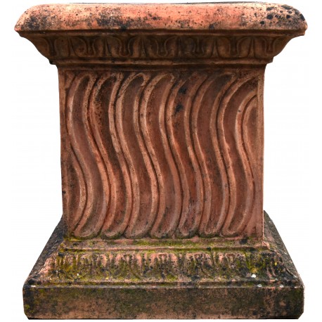 Supporto per statue e vasi in terracotta strigilato