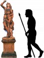 Statua dell'abbondanza in terracotta toscana con base