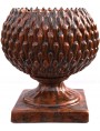 Maiolica pine globe pot