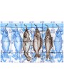 Pannello pesci 24 piastrelle portoghese - 6 pesci merluzzi maiolica