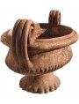 Vaso in terracotta ovale a calice antico toscano baccellato