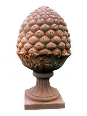 Pine-cone H.42cms hand made terracotta