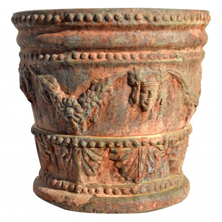 "Testone" festooned small size terracotta vase