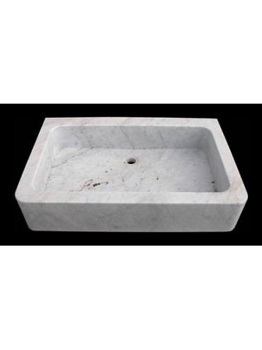 Lavandino da cucina semplice in marmo bianco di Carrara