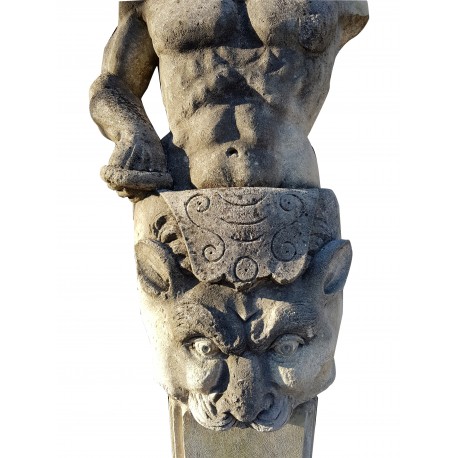 Erma of limestone Hercules depicting neoclassical style
