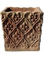 Piccola Cassetta in terracotta quadrata con motivi ornamentali