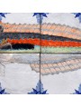 Fishes majolica panel - rainbow wrasse - Coris julis