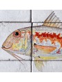 Fishes majolica panel - the Seabream