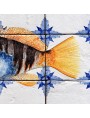 Fishes majolica panel - painted comber (Serranus scriba)