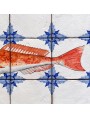 Fishes majolica panel - tub gurnard, Chelidonichthys lucerna 