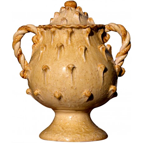Majolica vase repro of medieval pot