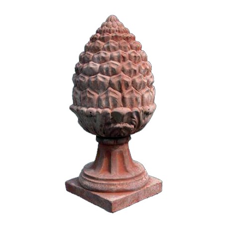 Terracotta pine cones H.68cms