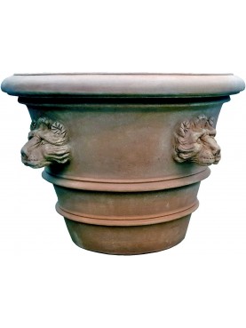 Tuscan Vase Ø90cms Impruneta flowerpot with lions heads