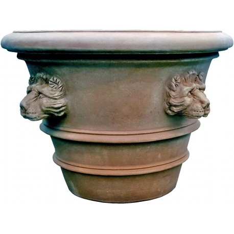 Tuscan Vase Ø 90 cms Impruneta flowerpot with lions heads